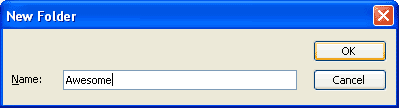new folder name